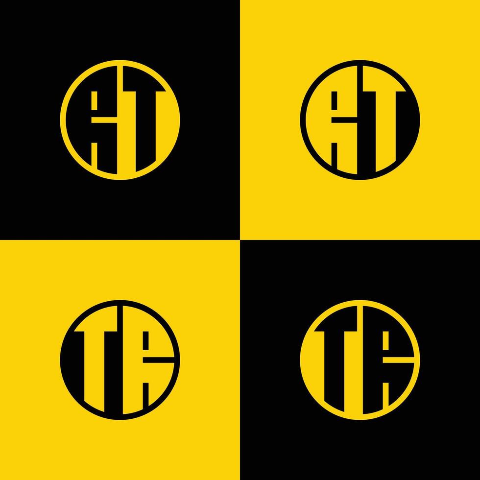 Facile rt et tr des lettres cercle logo ensemble, adapté pour affaires avec rt et tr initiales vecteur