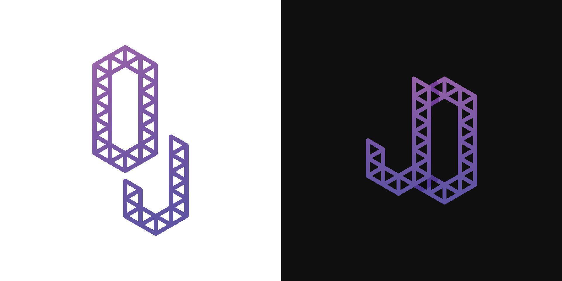 des lettres jo et oj polygone logo, adapté pour affaires en relation à polygone avec jo ou oj initiales vecteur