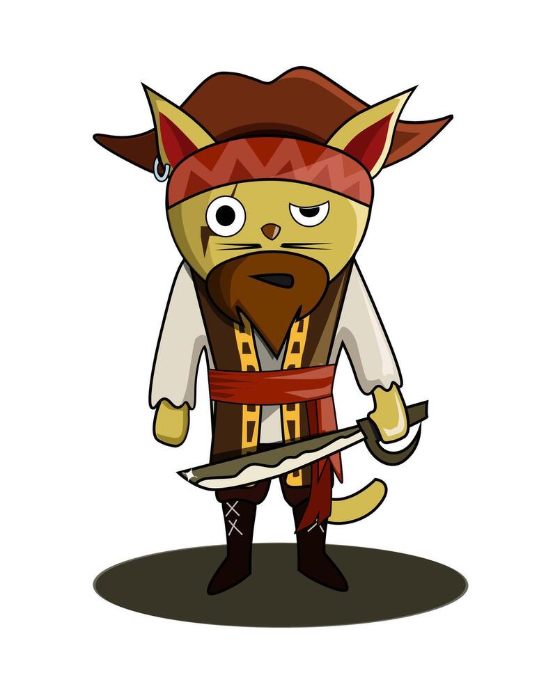 pirate chat dessin animé vecteur