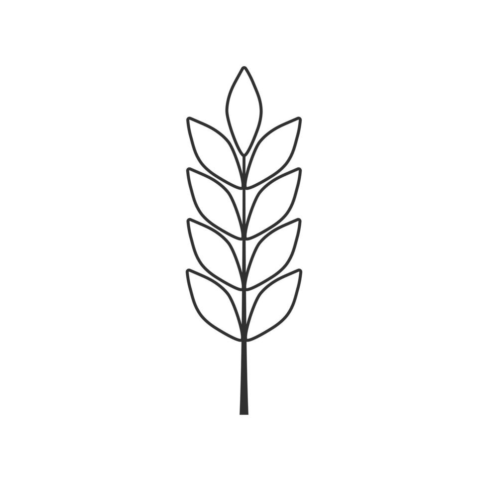icône d'orge ou de blé dans la conception de contour plat noir vecteur