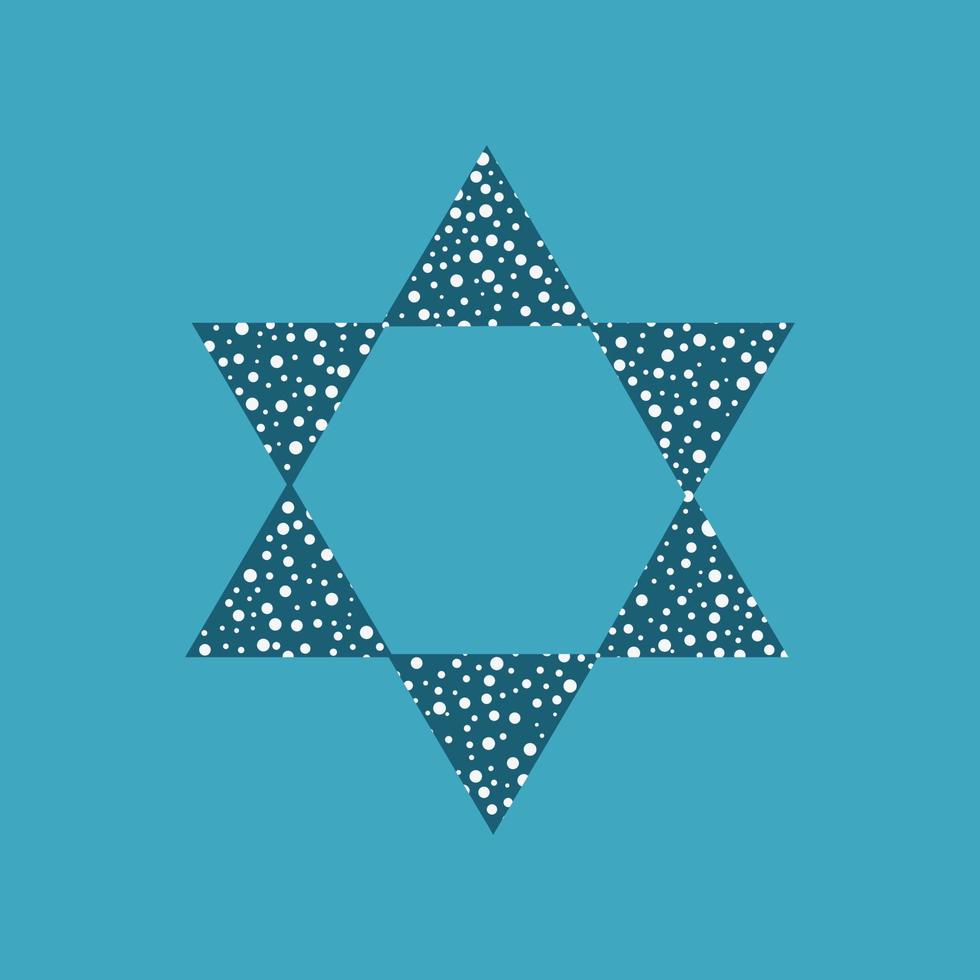 Israël fête de l'indépendance de l'icône du design plat star de david forme avec motif de points vecteur