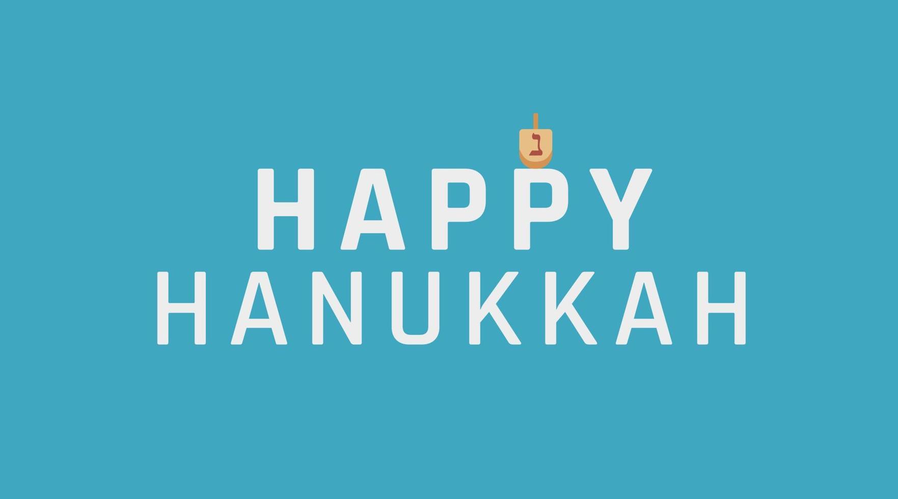 salutation de vacances de hanukkah avec icône dreidel et texte en anglais vecteur
