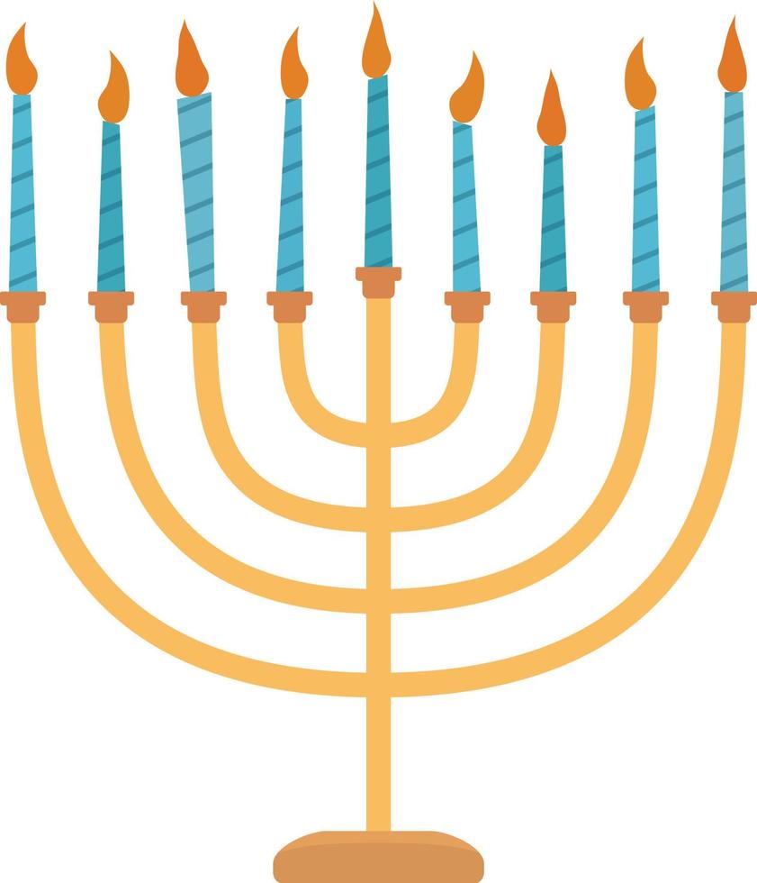 icône du design plat de hanukkah vacances menora vecteur