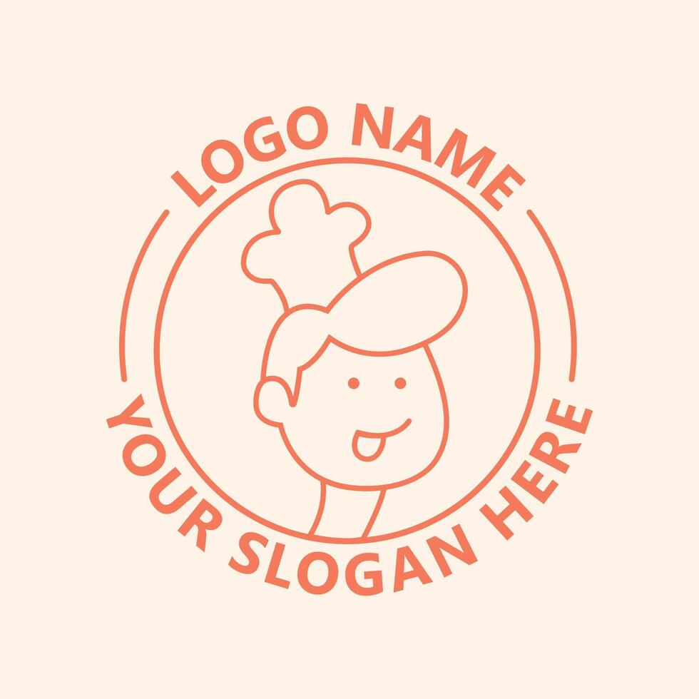 Facile concept personnage nourriture logo adapté pour entreprises et magasins vecteur