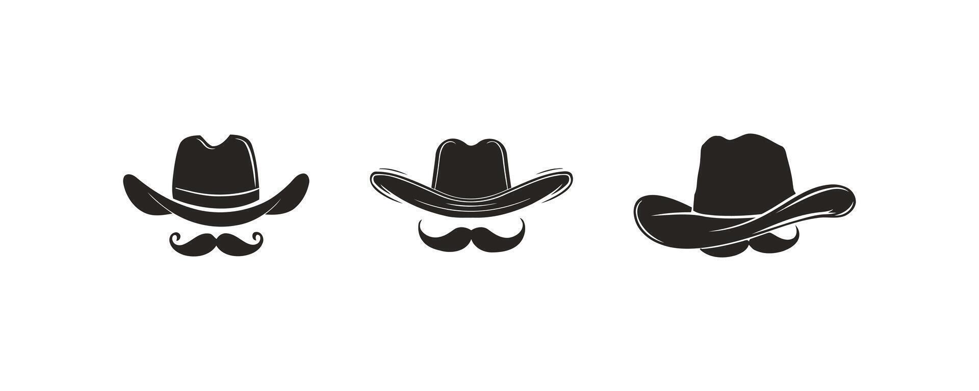 Chapeaux et moustache icône ensemble. vecteur illustration conception.