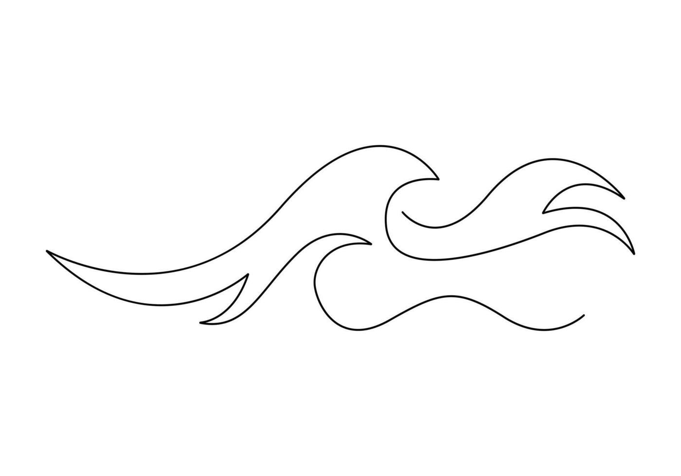 océan vague Célibataire continu ligne dessin vecteur illustration
