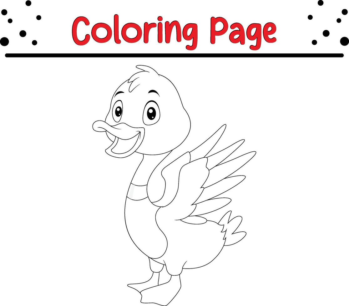 mignonne canard éclaboussure coloration page vecteur