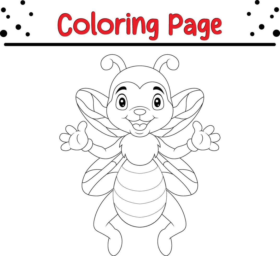 mignonne abeille agitant coloration page pour des gamins vecteur