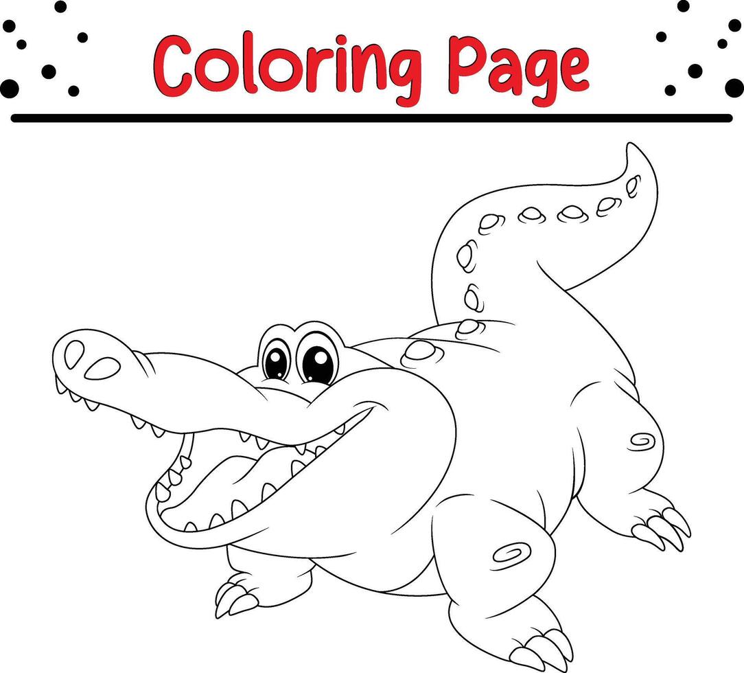 coloriage de crocodile pour les enfants vecteur