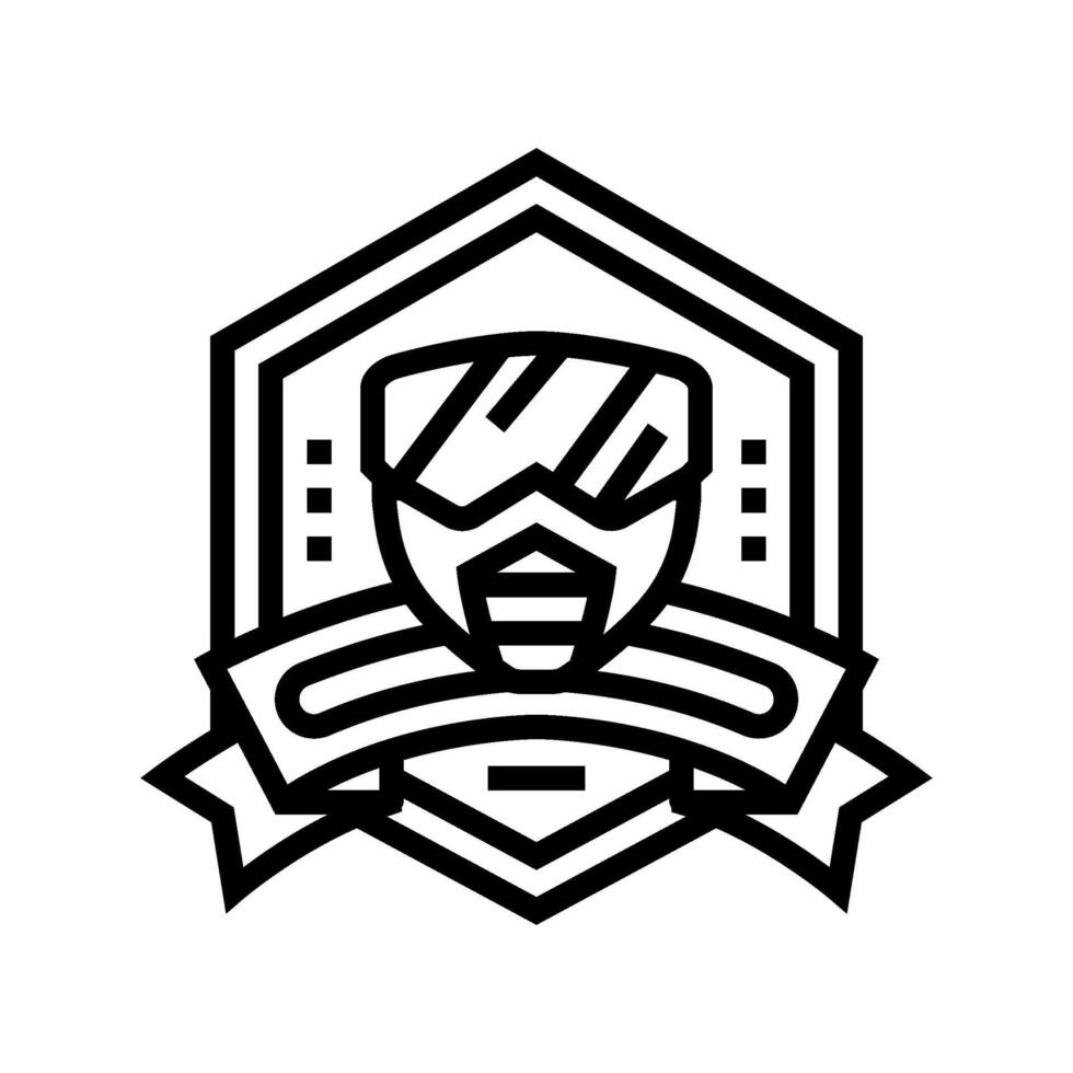 équipe paintball badge Jeu ligne icône vecteur illustration