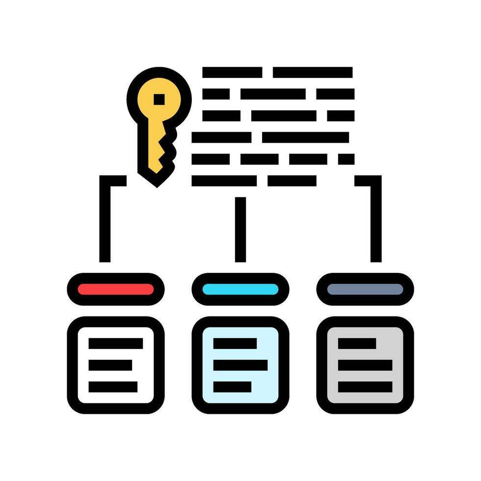 mot-clé regroupement seo Couleur icône vecteur illustration
