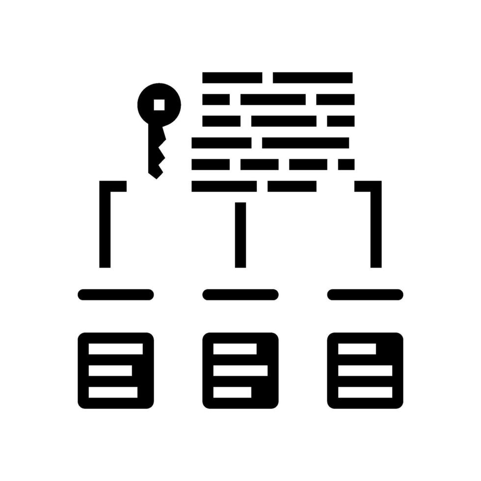 mot-clé regroupement seo glyphe icône vecteur illustration