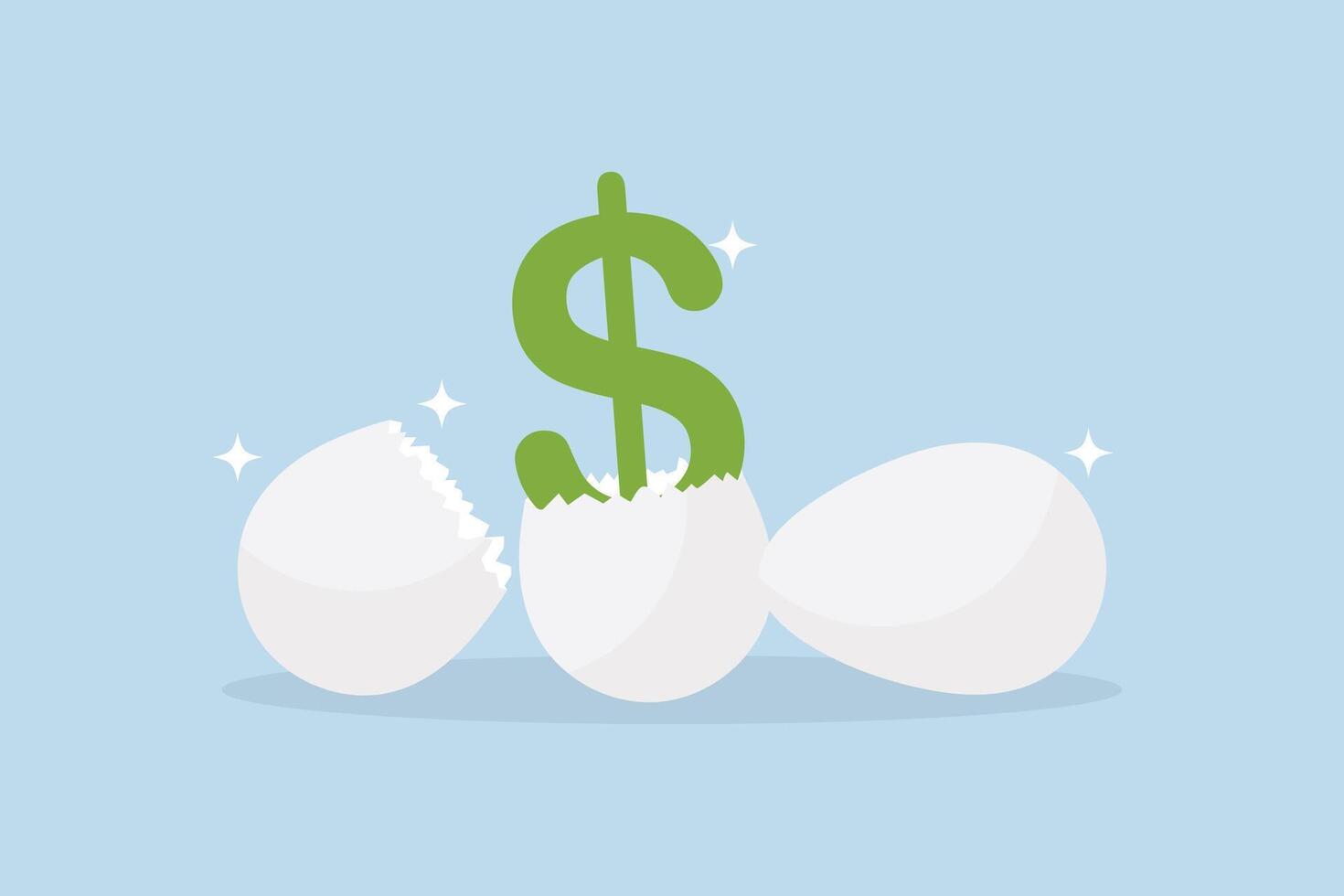 valeur les stocks investissement, brillant argent des œufs un de lequel trappes dans une nous dollar. vecteur