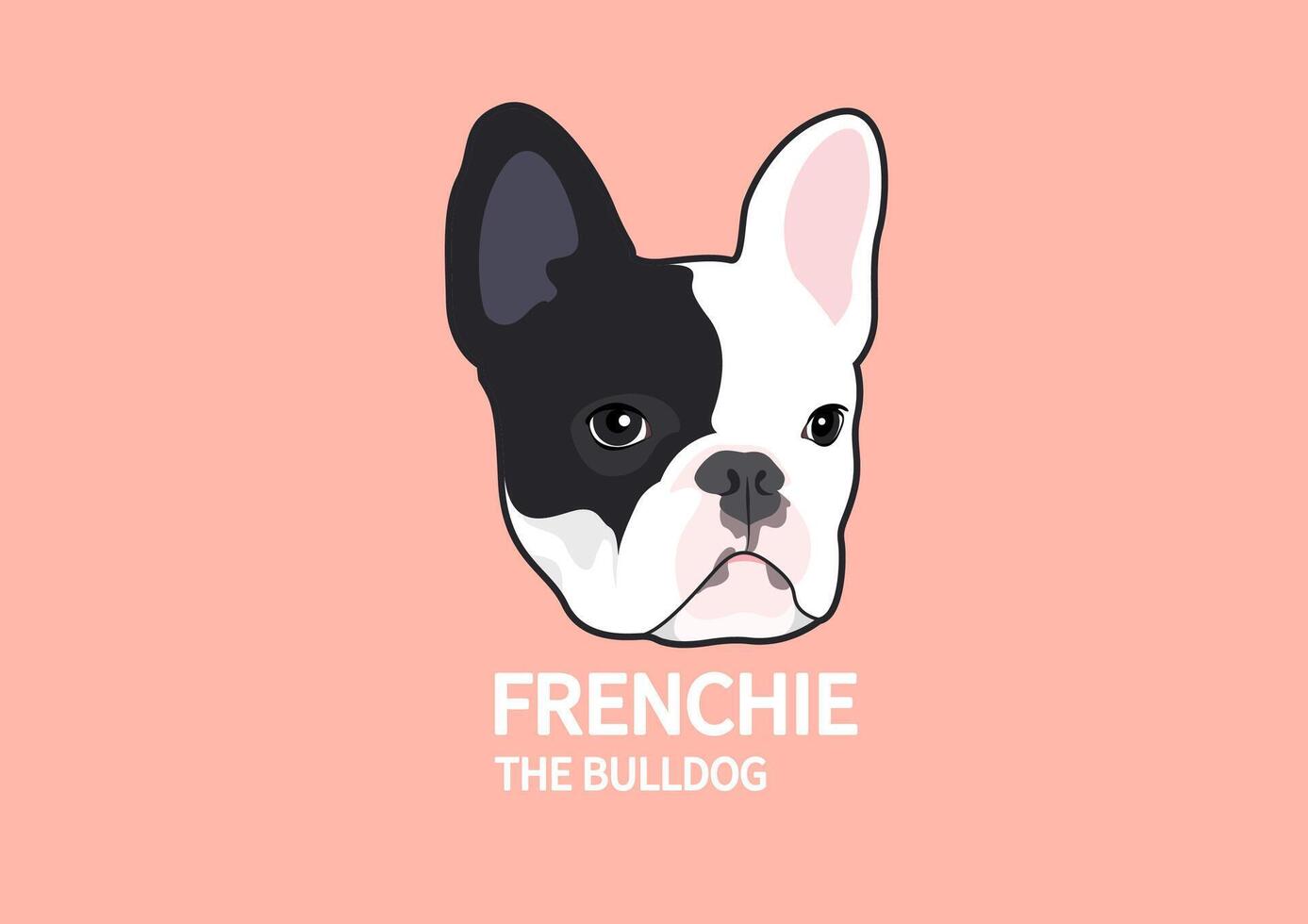 français bouledogue noir et blanc logo vecteur