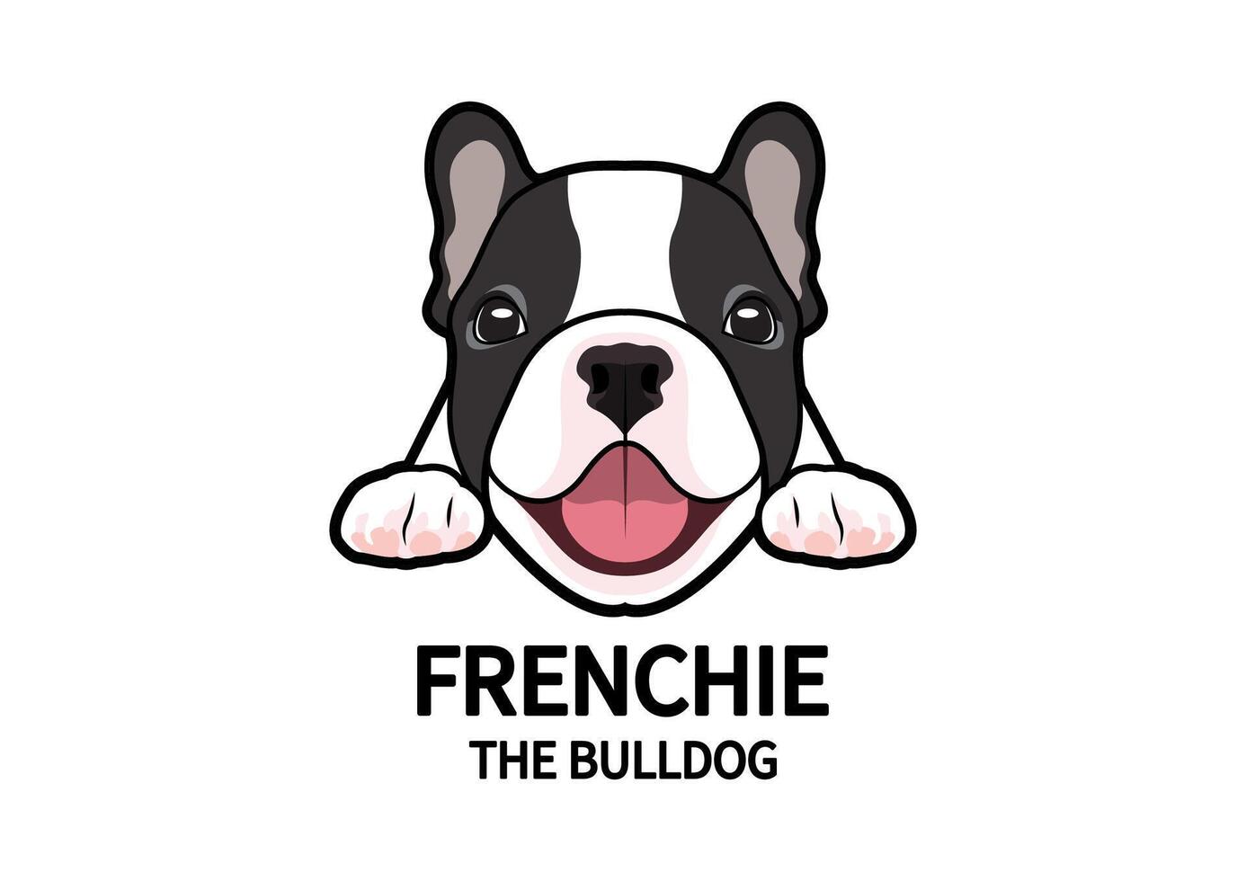 adorable en couleur français bouledogue visage logo marque vecteur