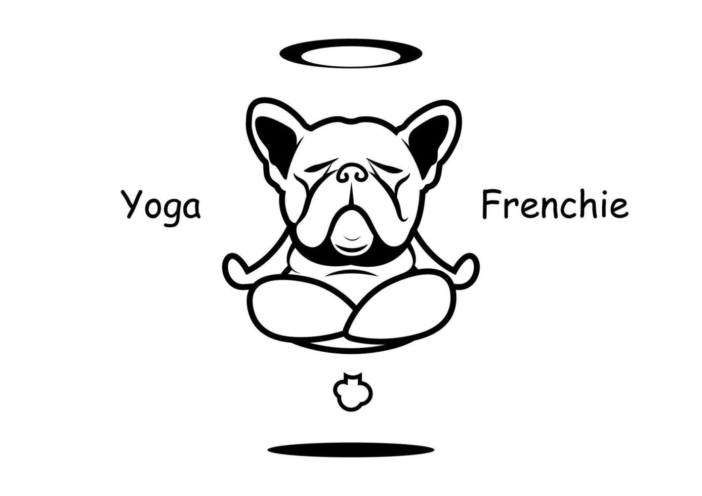 yoga Pet et mouche frenchie le bouledogue vecteur