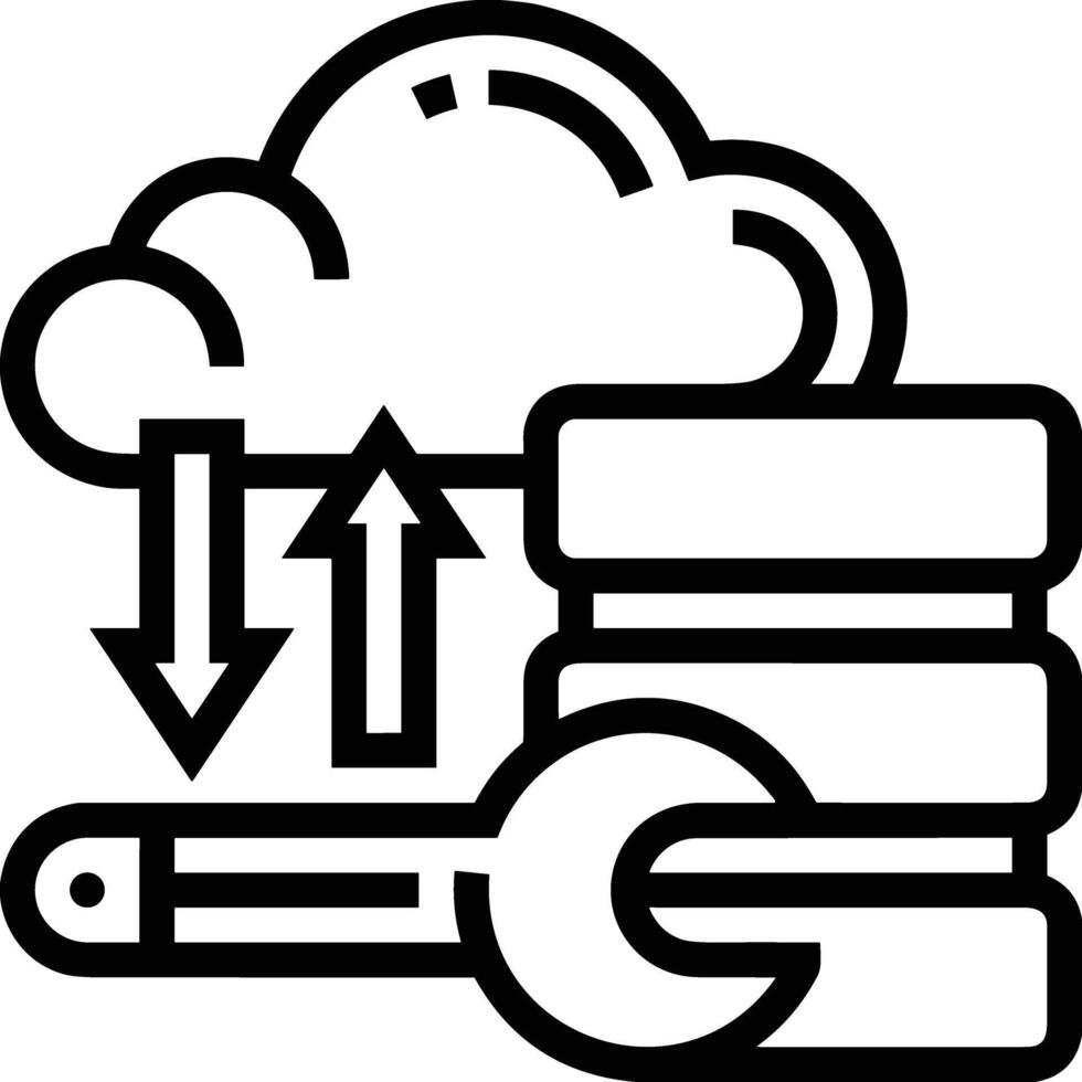 nuage icône symbole vecteur image. illustration de le hébergement espace de rangement conception image