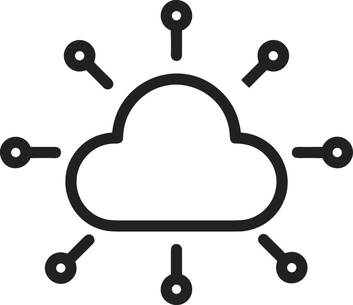 nuage icône symbole vecteur image. illustration de le hébergement espace de rangement conception image