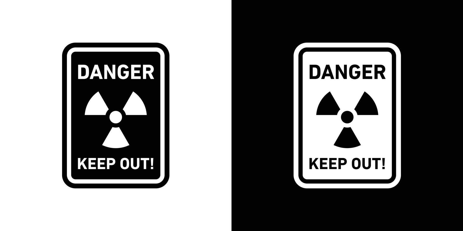 danger haute radiation zone garder en dehors signe vecteur
