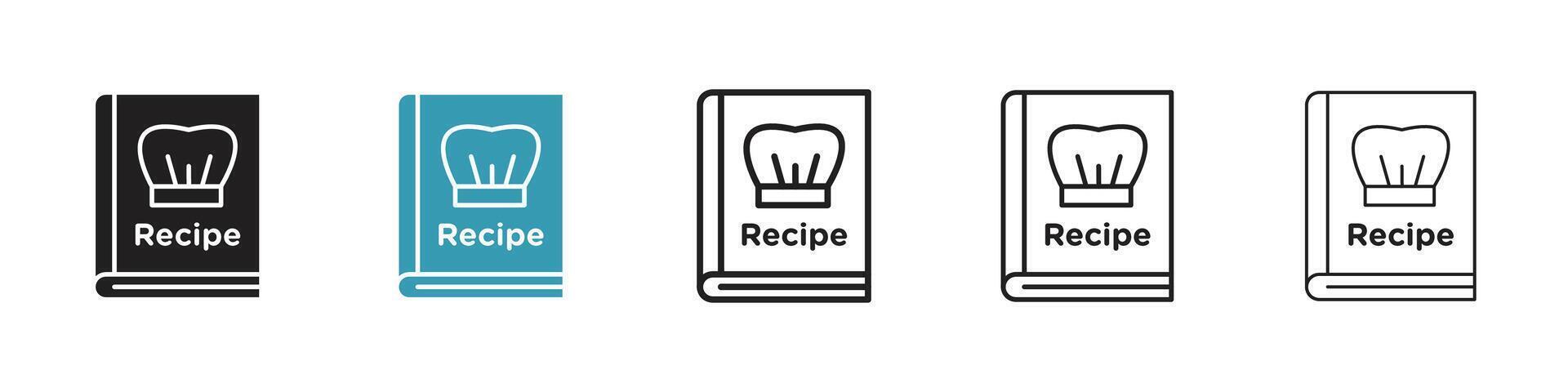 icône de livre de recettes vecteur