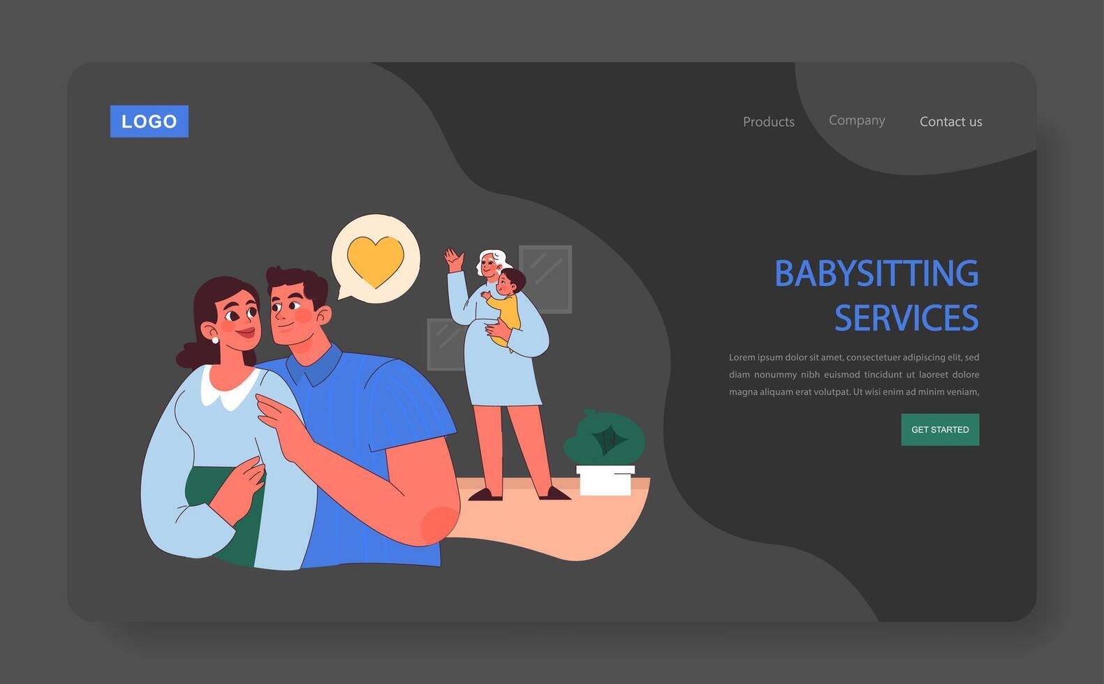 Baby-sitting prestations de service concept. vecteur