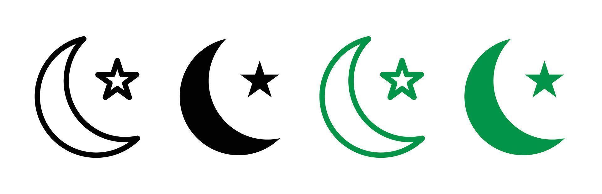 Islam étoile et croissant icône vecteur