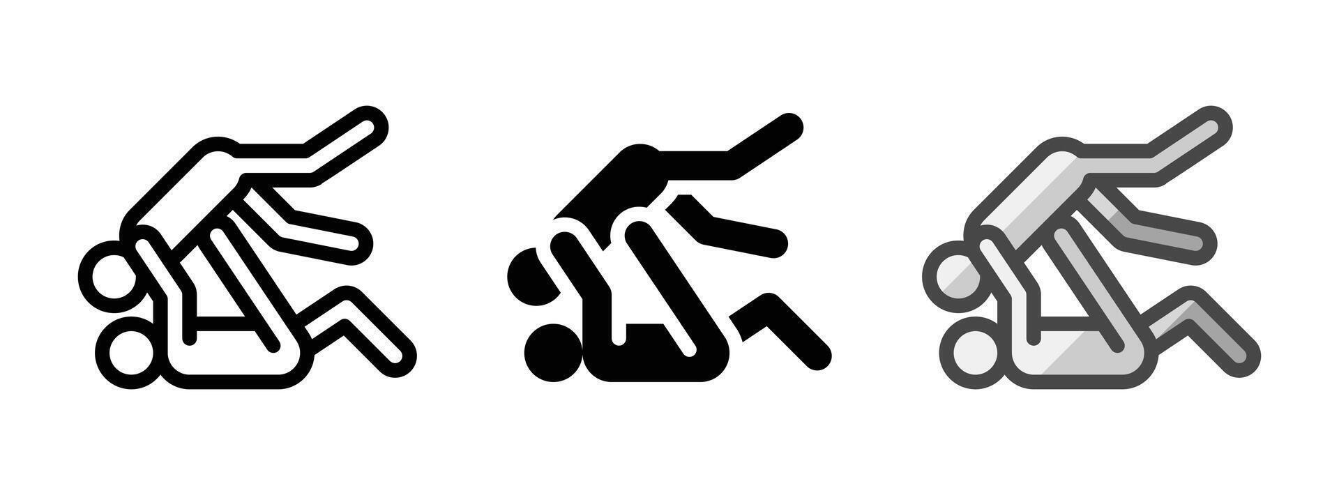 polyvalent judo vecteur icône dans contour, glyphe, rempli contour style