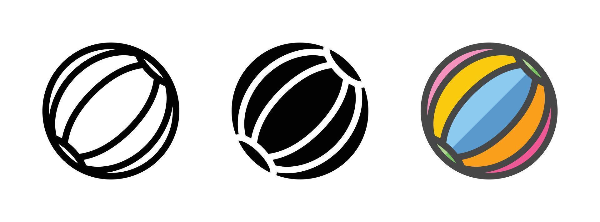 polyvalent Balle vecteur icône dans contour, glyphe, rempli contour style