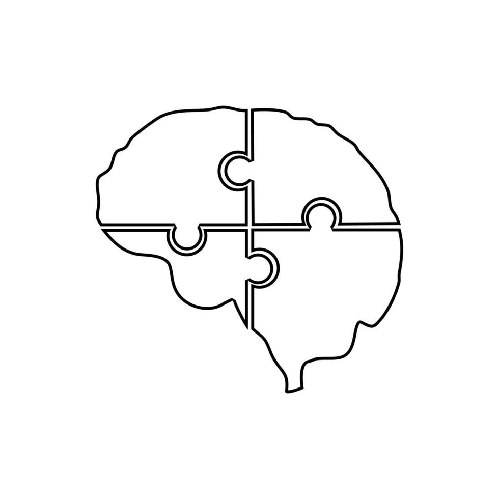 puzzle cerveau Créatif icône élément. vecteur