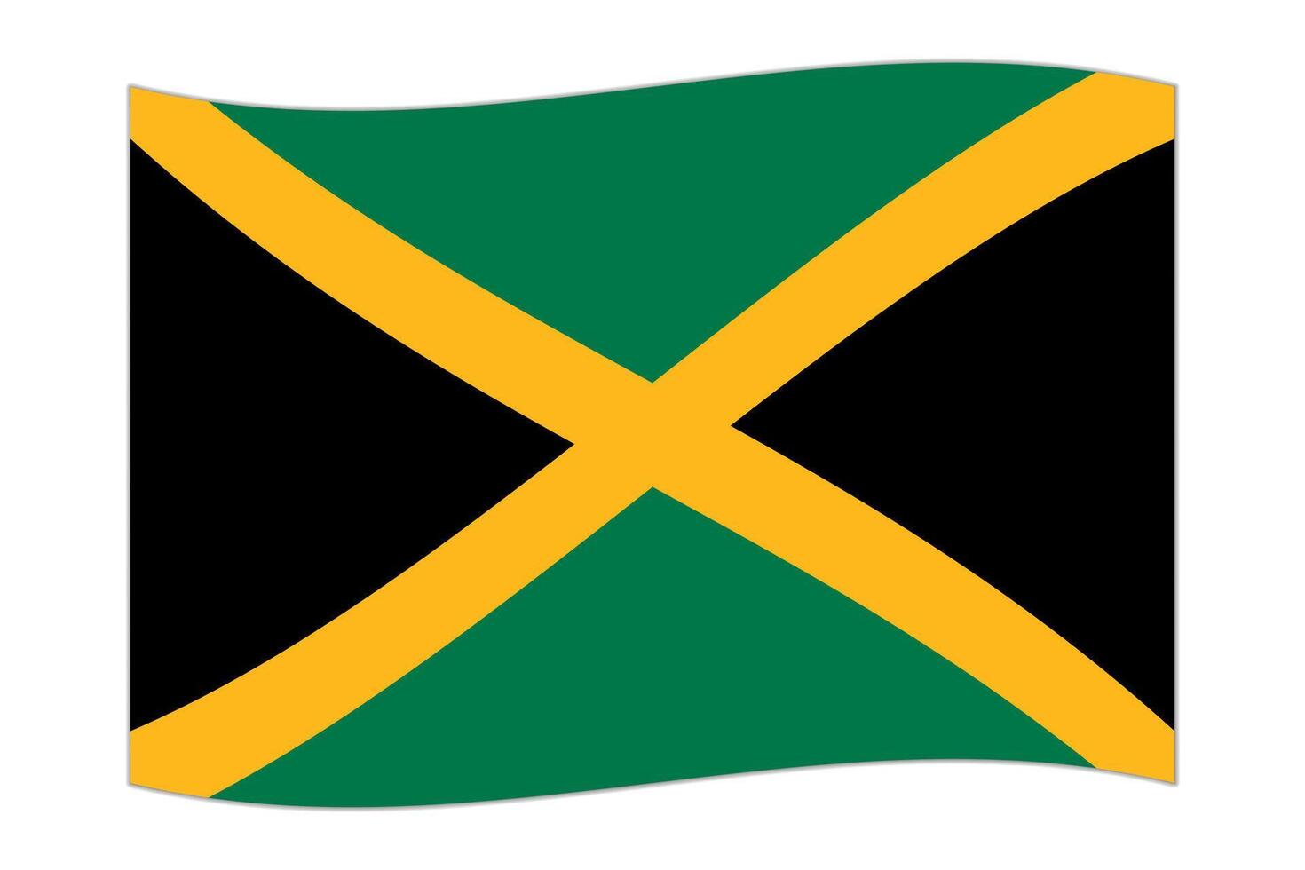 agitant le drapeau du pays jamaïque. illustration vectorielle. vecteur