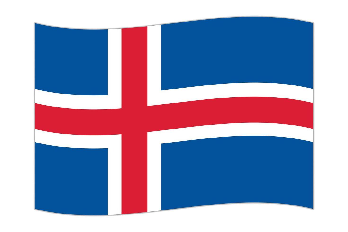 agitant le drapeau du pays islande. illustration vectorielle. vecteur