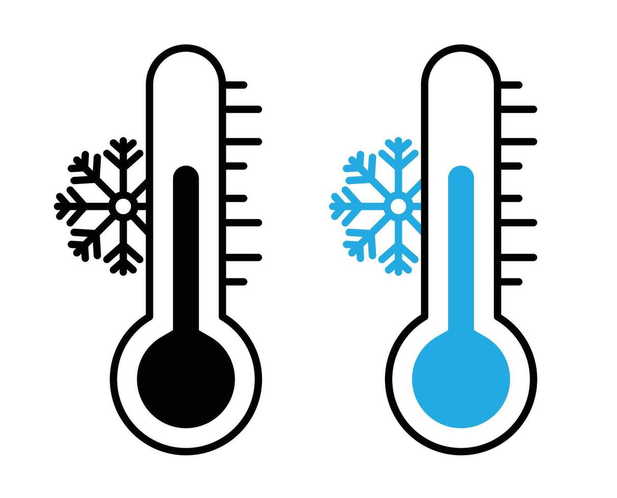 thermomètre froid icône vecteur