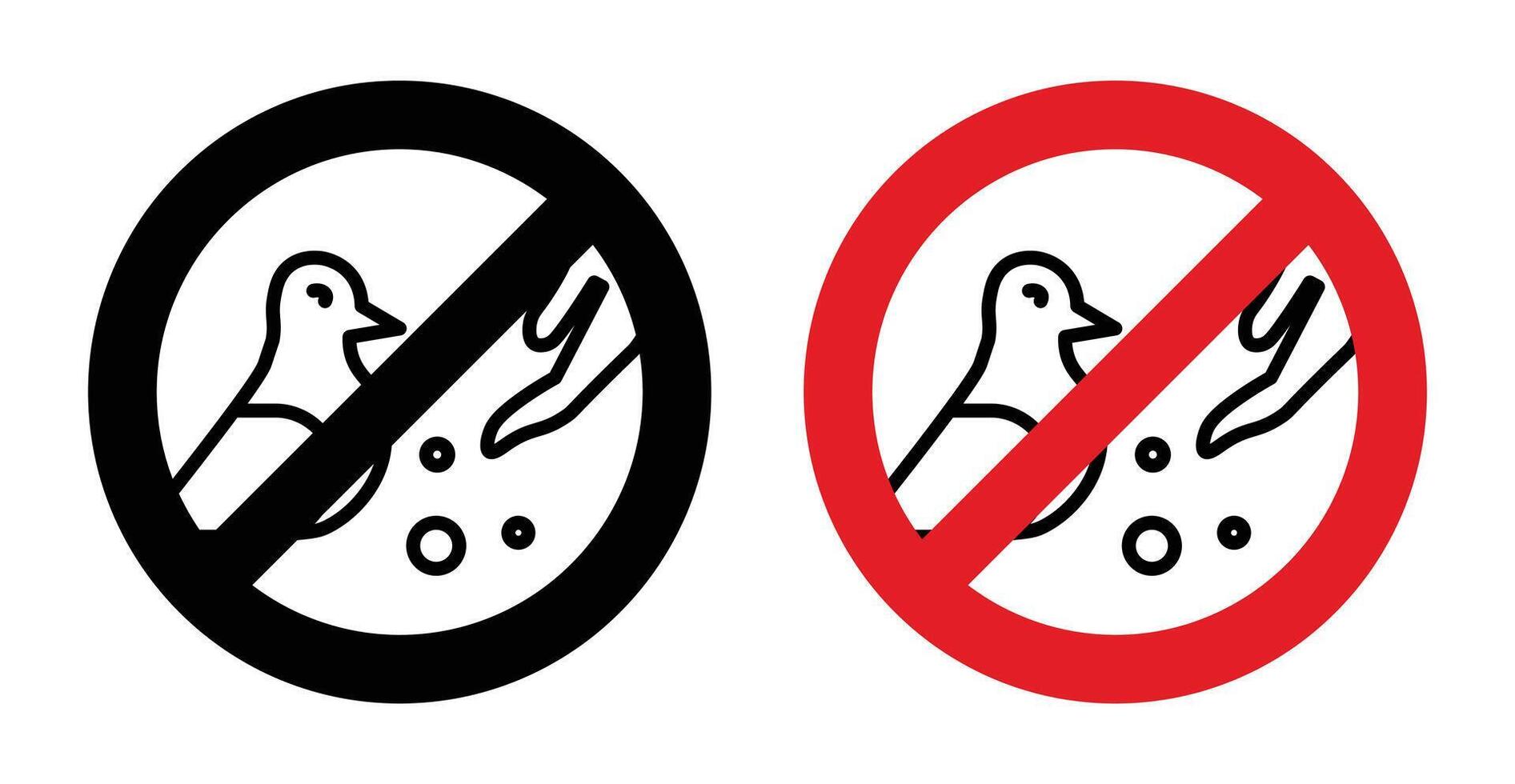 faire ne pas alimentation des oiseaux signe vecteur