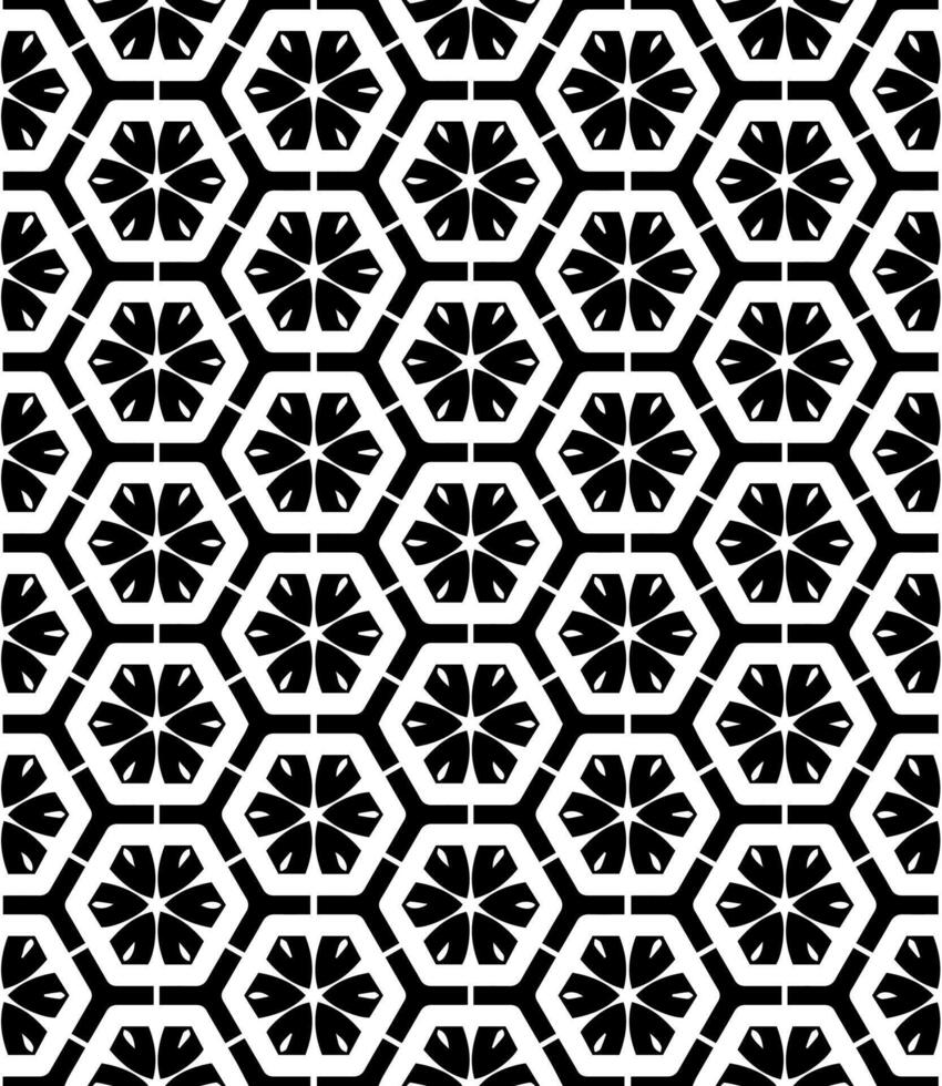 motif abstrait sans couture noir et blanc. arrière-plan et toile de fond. conception ornementale en niveaux de gris. vecteur