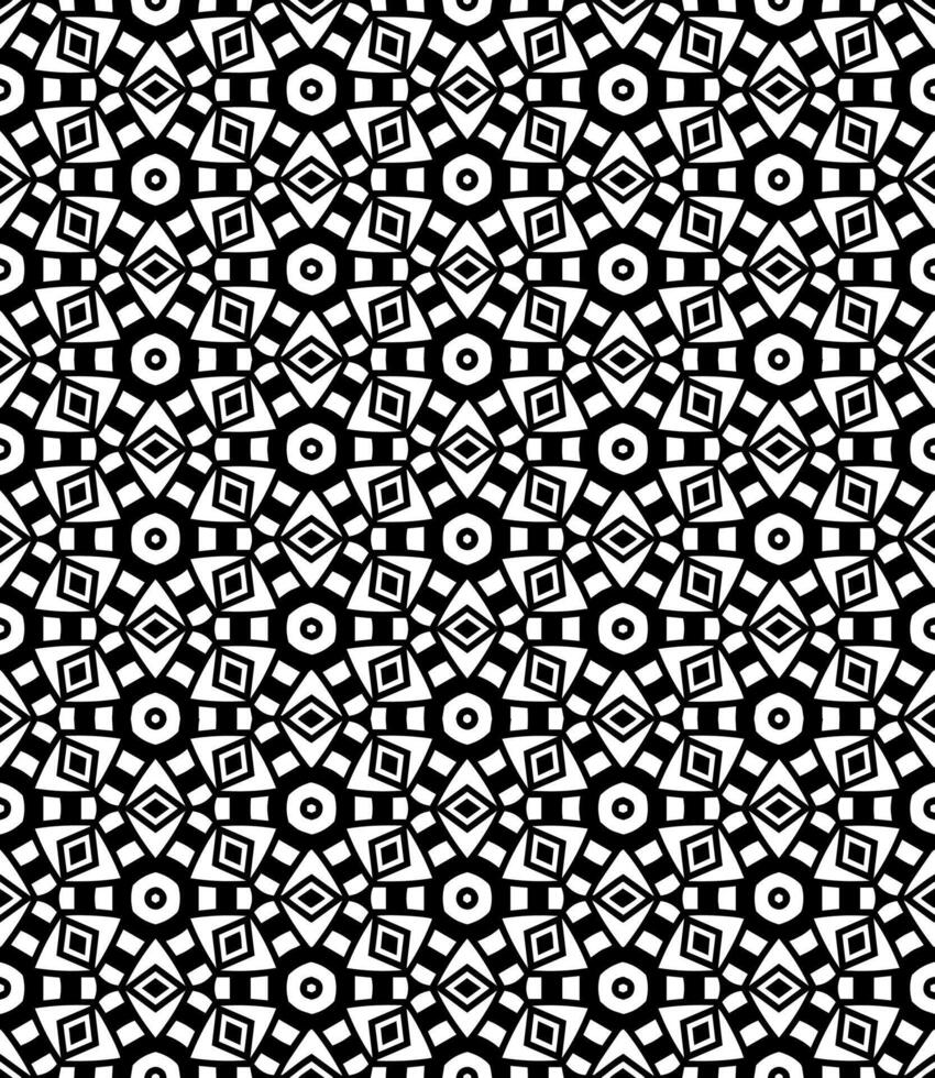 motif abstrait sans couture noir et blanc. arrière-plan et toile de fond. conception ornementale en niveaux de gris. vecteur