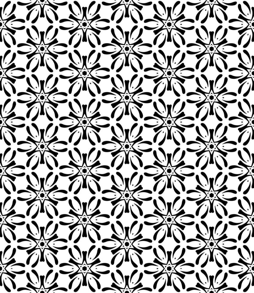 motif abstrait sans couture noir et blanc. arrière-plan et toile de fond. conception ornementale en niveaux de gris. vecteur