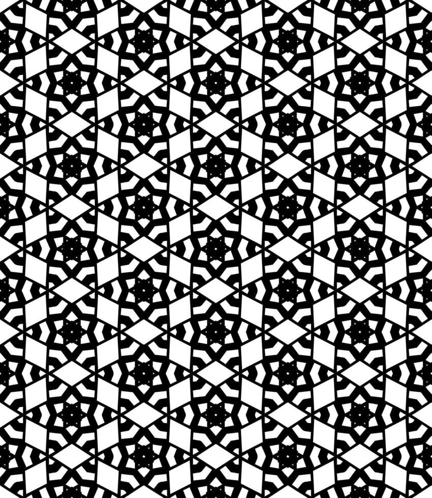 motif abstrait sans couture noir et blanc. arrière-plan et toile de fond. conception ornementale en niveaux de gris. vecteur