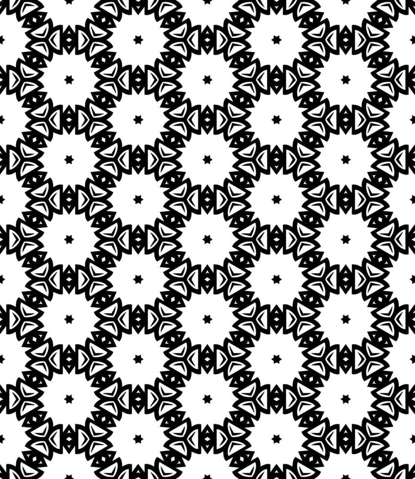 motif abstrait sans couture noir et blanc. arrière-plan et toile de fond. conception ornementale en niveaux de gris. vecteur