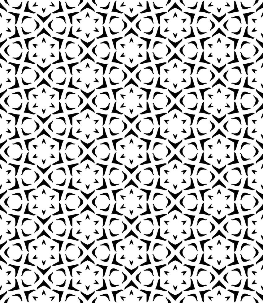 motif abstrait sans couture noir et blanc. arrière-plan et toile de fond. conception ornementale en niveaux de gris. vecteur