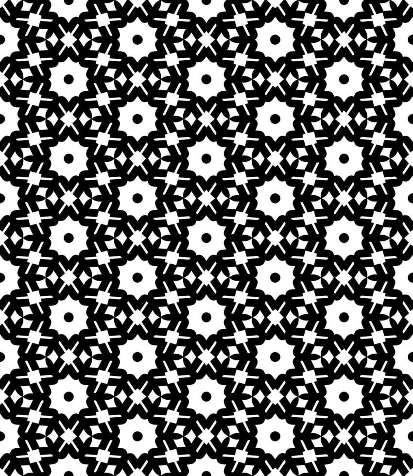 motif abstrait sans couture noir et blanc. arrière-plan et toile de fond. conception ornementale en niveaux de gris. vecteur