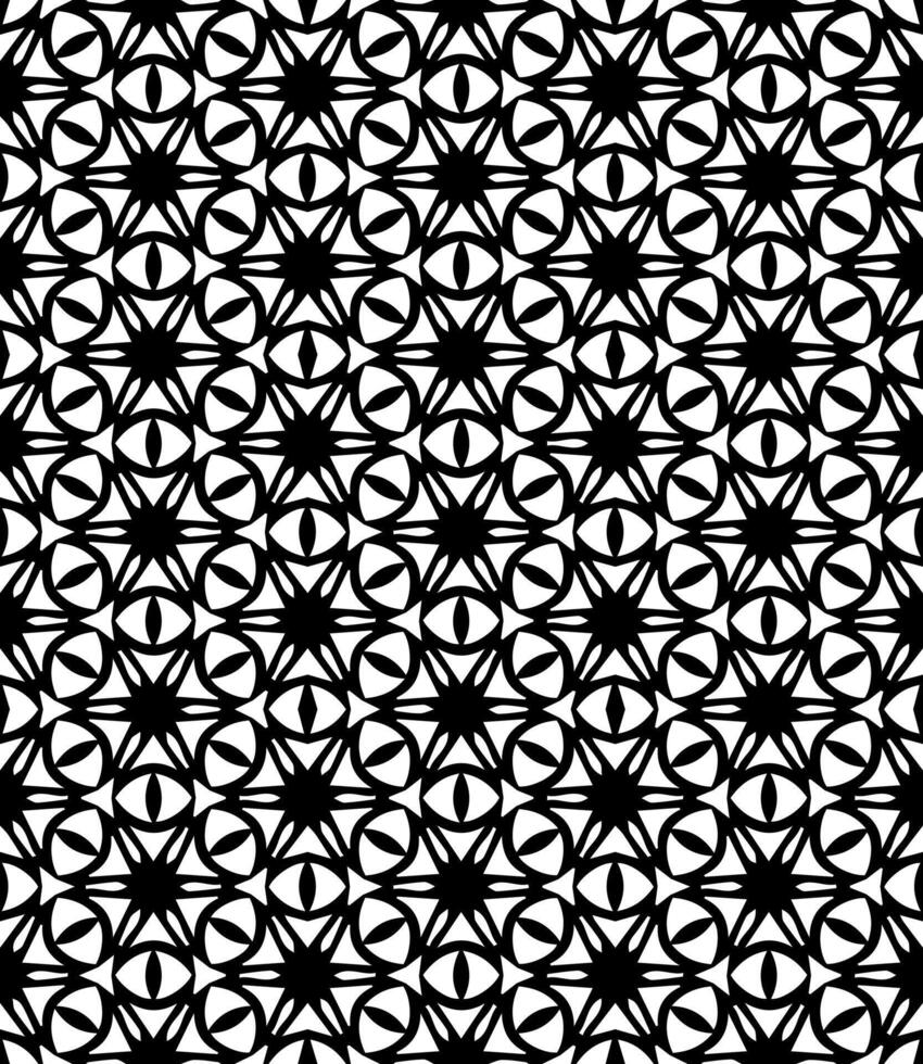 motif abstrait sans couture noir et blanc. arrière-plan et toile de fond. conception ornementale en niveaux de gris. vecteur