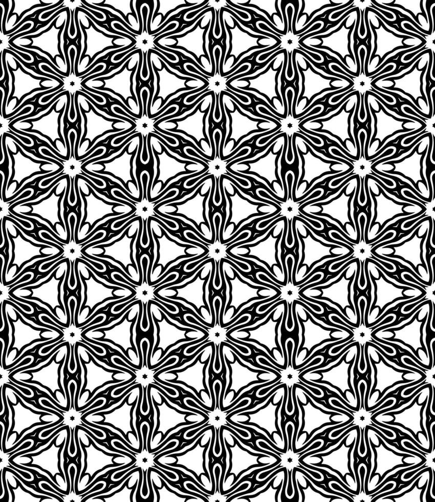 motif abstrait sans couture noir et blanc. arrière-plan et toile de fond. conception ornementale en niveaux de gris. vecteur