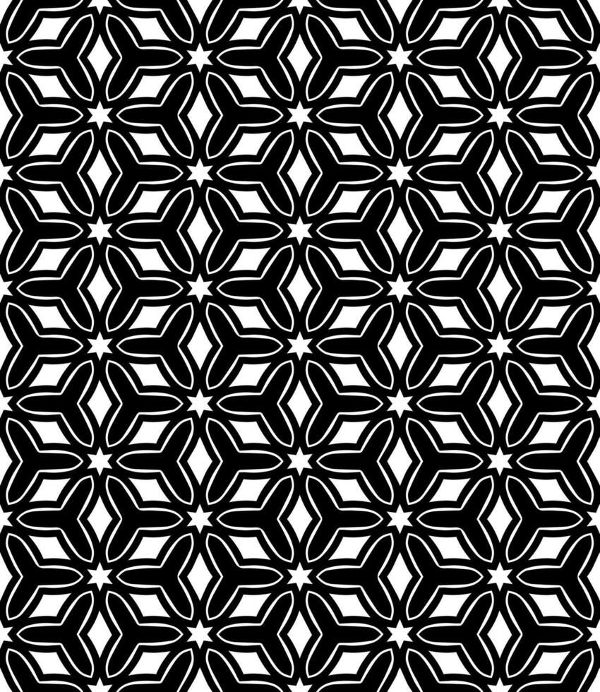 motif abstrait sans couture noir et blanc. arrière-plan et toile de fond. conception ornementale en niveaux de gris. vecteur