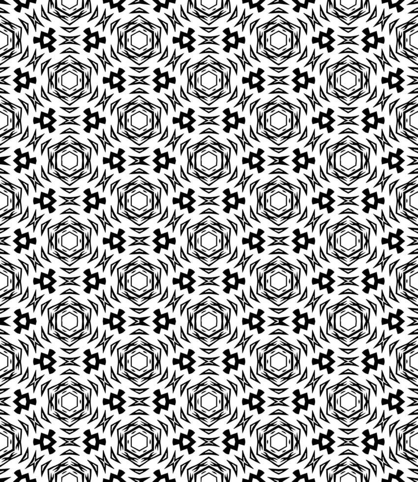 motif abstrait sans couture noir et blanc. arrière-plan et toile de fond. conception ornementale en niveaux de gris. vecteur