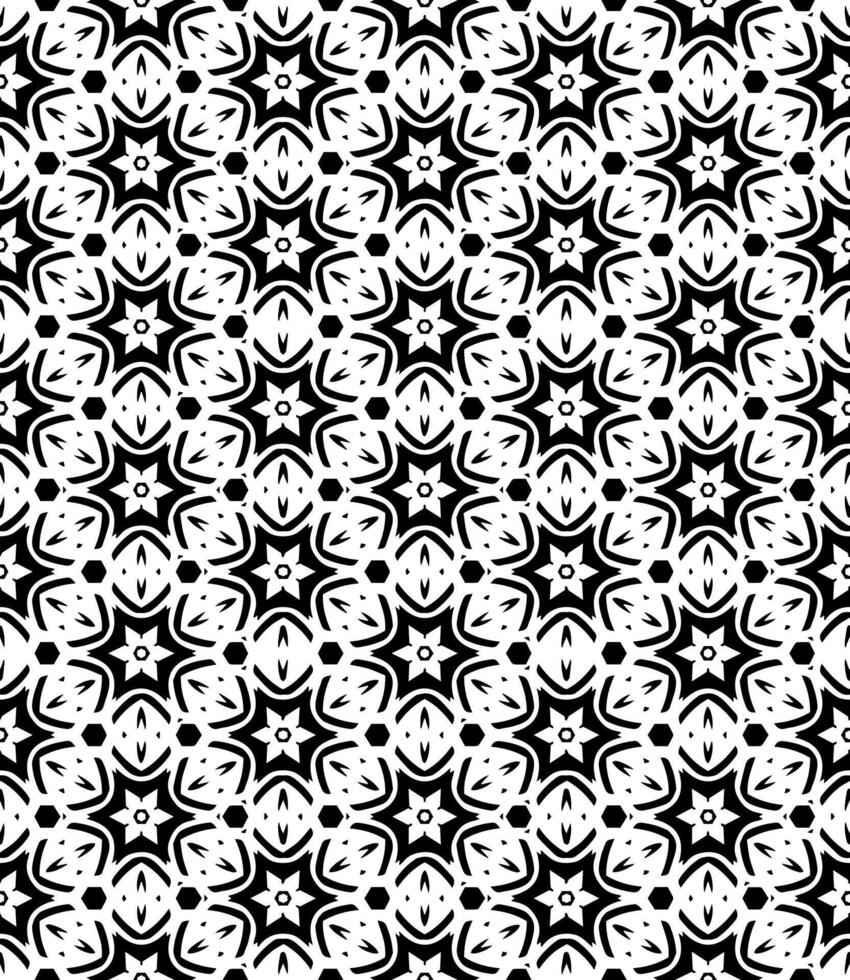 motif abstrait sans couture noir et blanc. arrière-plan et toile de fond. conception ornementale en niveaux de gris. vecteur