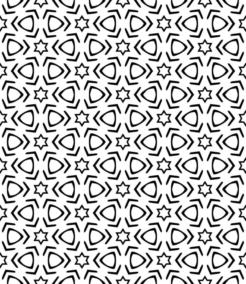 motif abstrait sans couture noir et blanc. arrière-plan et toile de fond. conception ornementale en niveaux de gris. vecteur