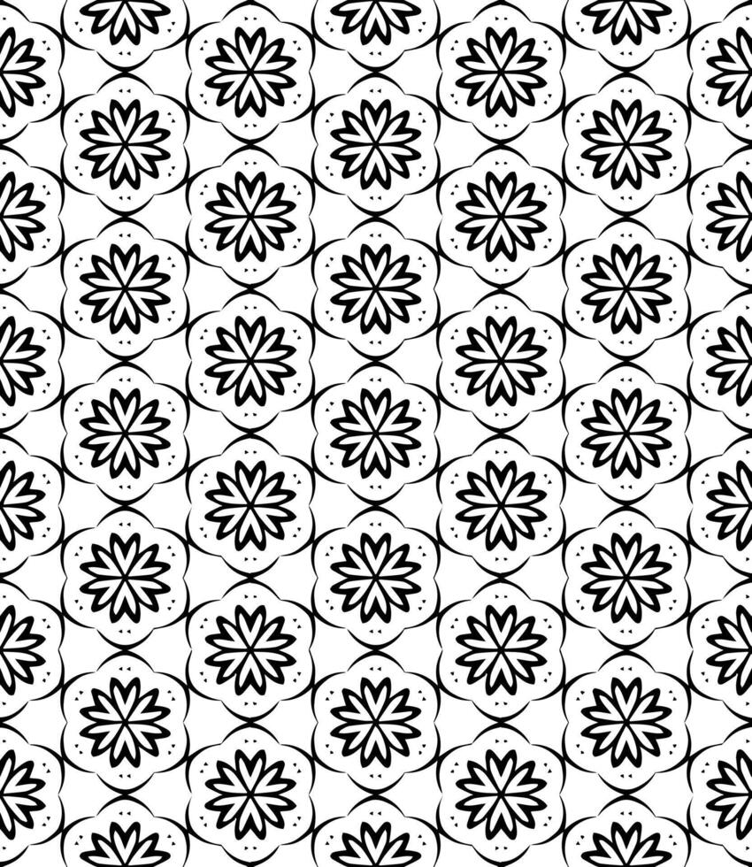 motif abstrait sans couture noir et blanc. arrière-plan et toile de fond. conception ornementale en niveaux de gris. vecteur