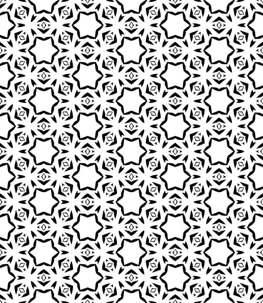 motif abstrait sans couture noir et blanc. arrière-plan et toile de fond. conception ornementale en niveaux de gris. vecteur