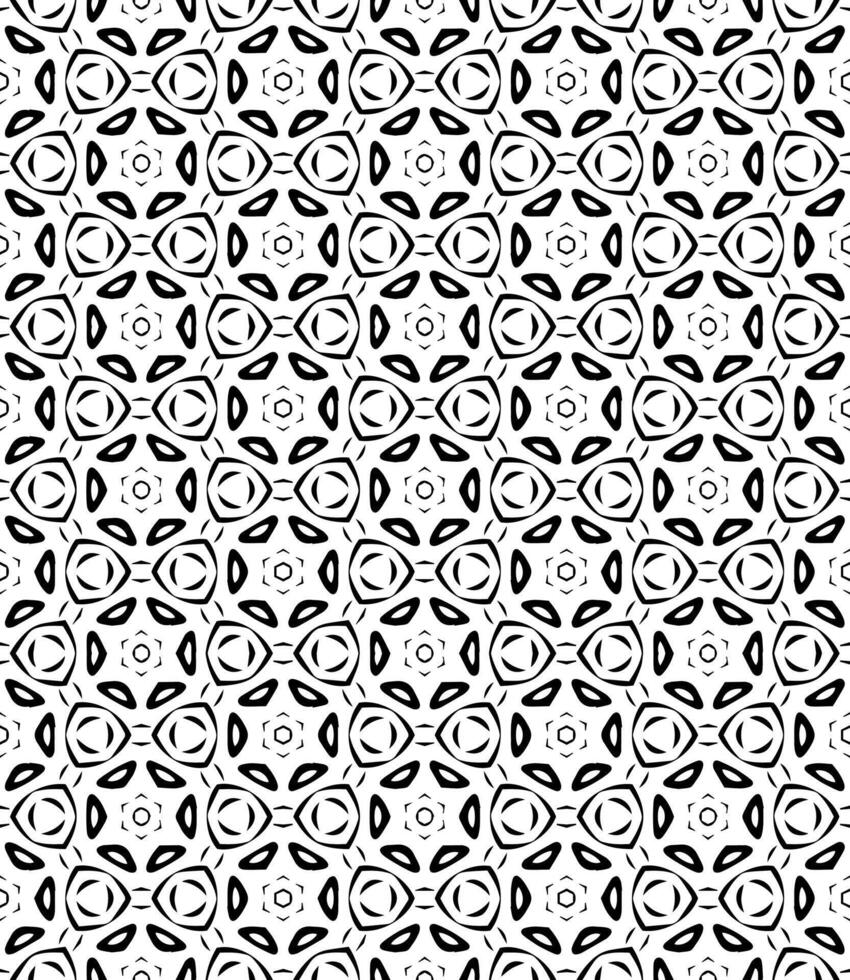 motif abstrait sans couture noir et blanc. arrière-plan et toile de fond. conception ornementale en niveaux de gris. vecteur