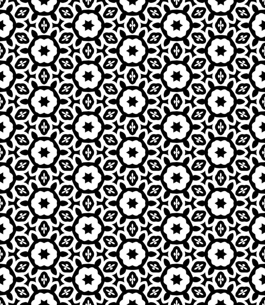 motif abstrait sans couture noir et blanc. arrière-plan et toile de fond. conception ornementale en niveaux de gris. vecteur